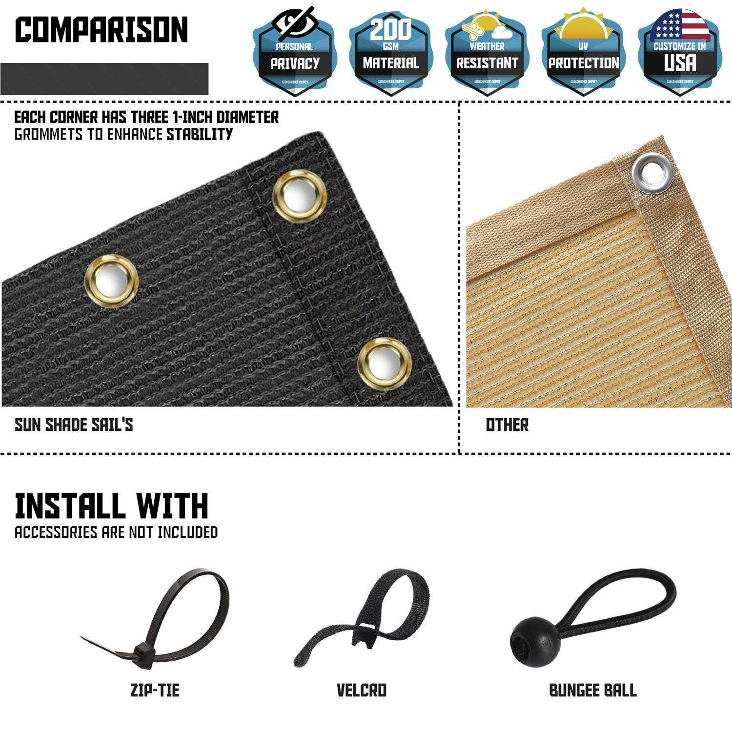 TANg 3 x Residential commercial Privacy Deck Fence Privacy Screen 200 gSM Weather Resistant Outdoor Protection Fencing - MT - Mrs Treak