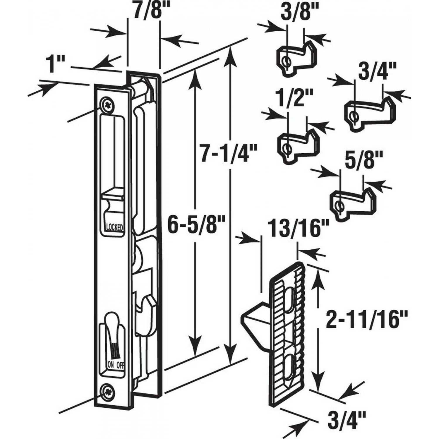 Prime-Line Sliding Diecast Door Cylinder Lock Wafer Type - MT - Mrs Treak