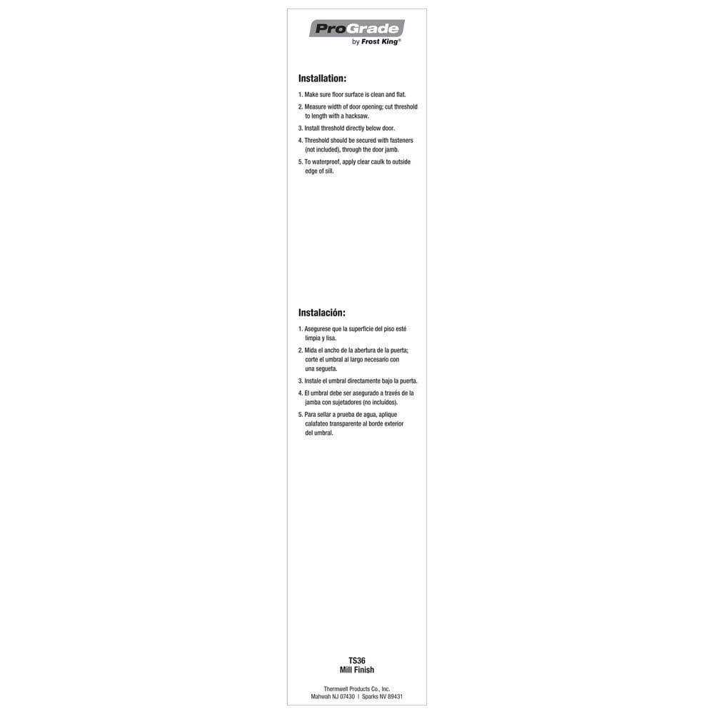 Frost King Aluminum & Vinyl Door Sweep - MT - Mrs Treak