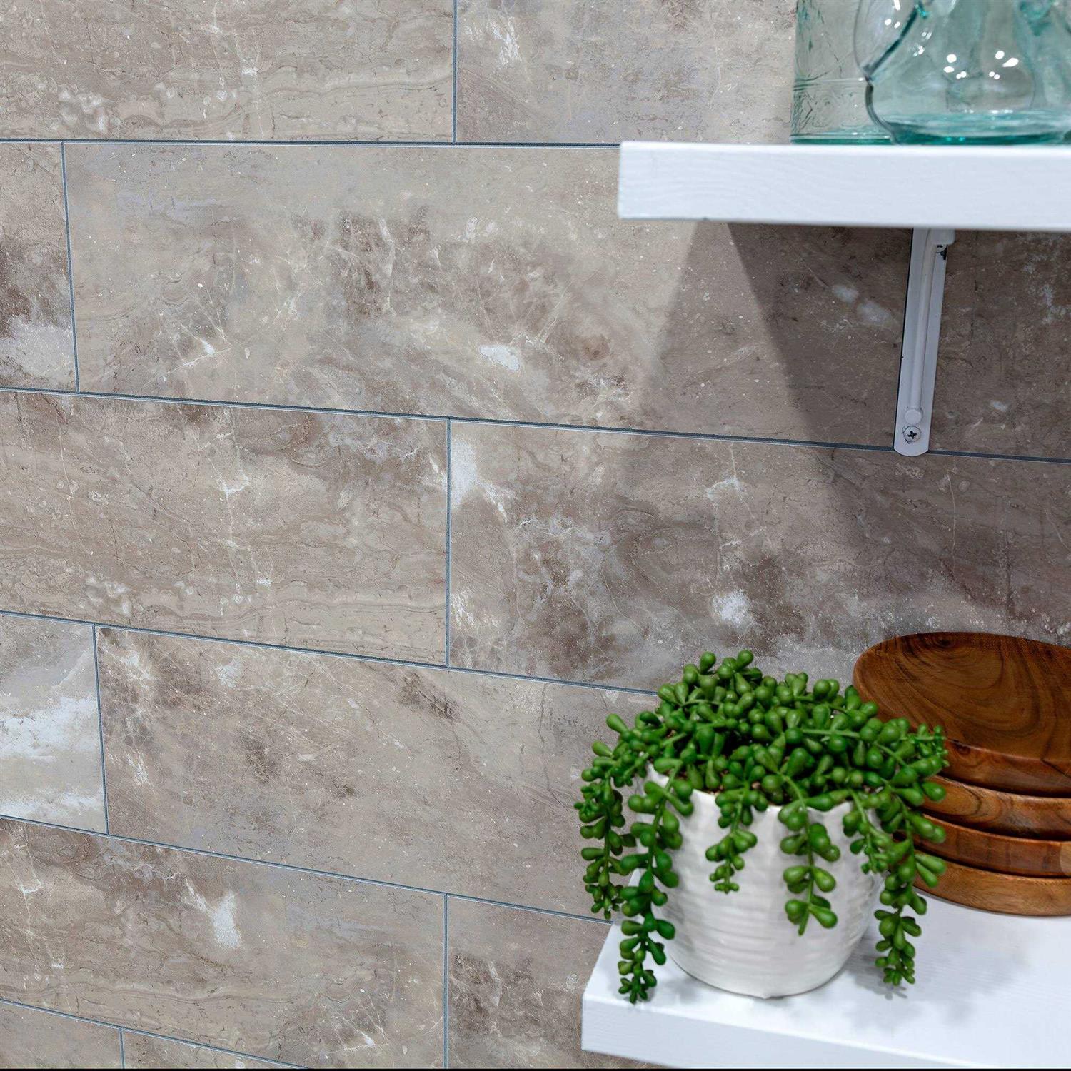 Palisade 22.8 in. x 7.31 in. Interlocking Vinyl Wall/Backsplash Panels - MT - Mrs Treak