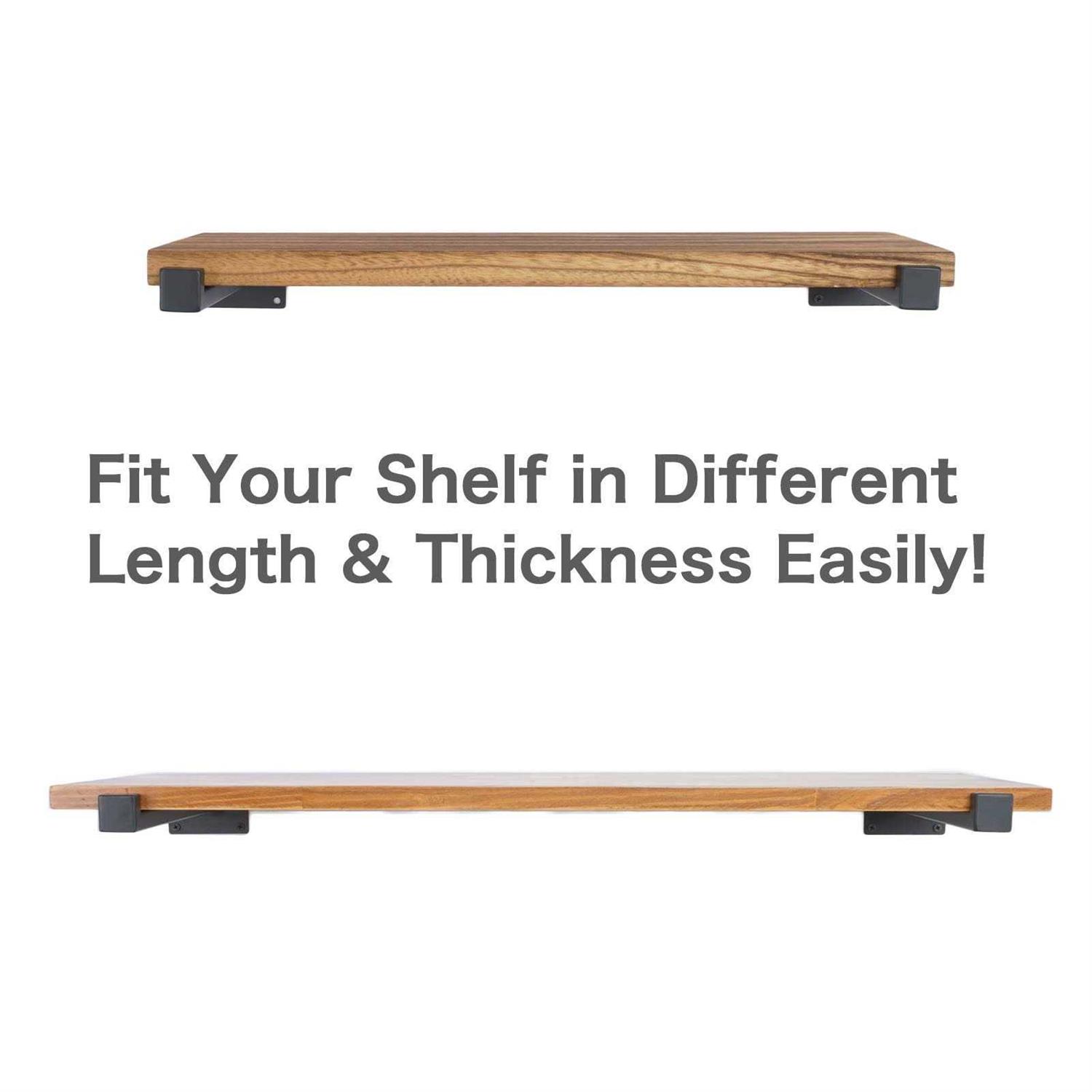 EZYDECOR 6Pcs Floating Shelves Brackets Heavy Duty Wooden Shelf Brackets Decorative Wall Shelf Brackets & Supports with Lip - MT - Mrs Treak