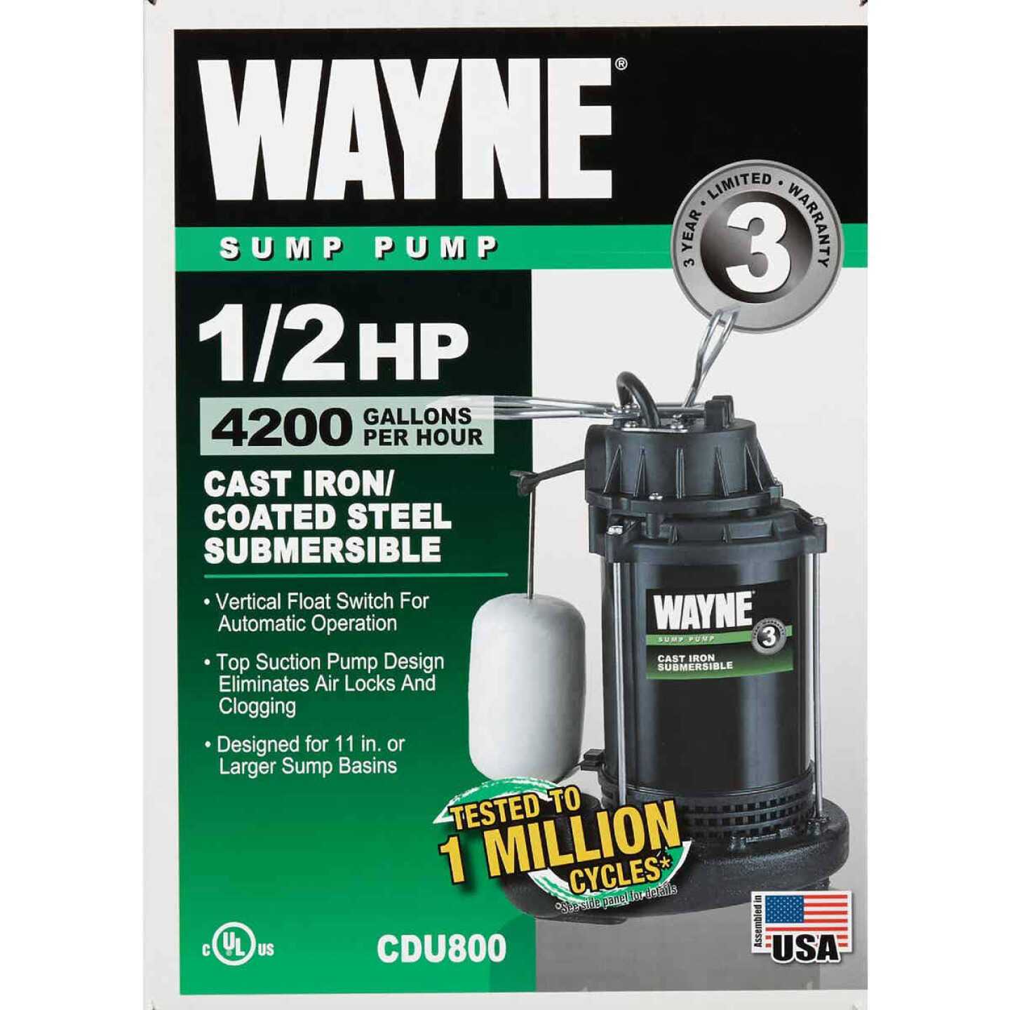 Wayne CDU1000 1 HP Stainless Steel Sump Pump - MT - Mrs Treak