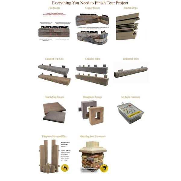 M-Rock P-Series 5 in x 20 Ledge Stone Concrete Stone Veneer - MT - Mrs Treak