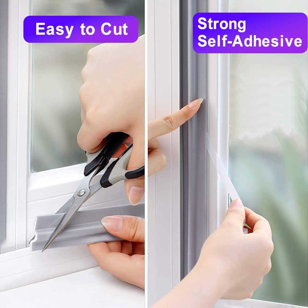 Esufeir 196 Inch Window Weather Stripping Door Seal Strip for Bottom and Side of Door-White,Self Adhesive Pu Foam Weather Strip - MT - Mrs Treak