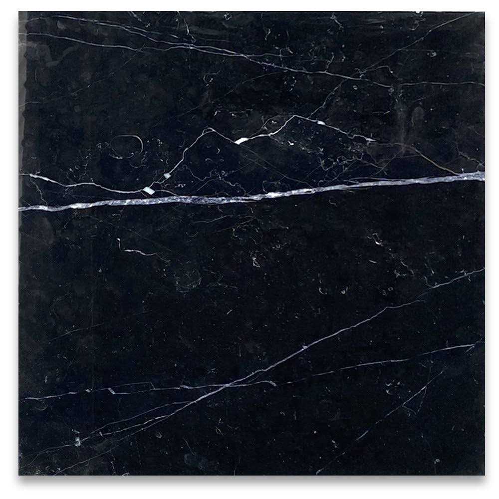 Nero Marquina Black Marble Tile Honed - MT - Mrs Treak