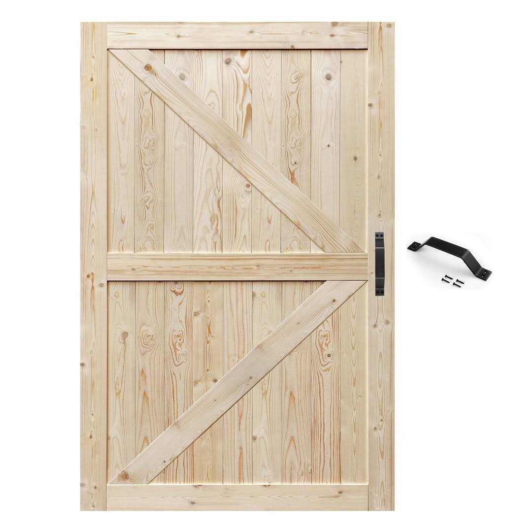 Paneled Wood Unfinished Barn Door without Installation Hardware Kit S&Z TOPHAND - MT - Mrs Treak