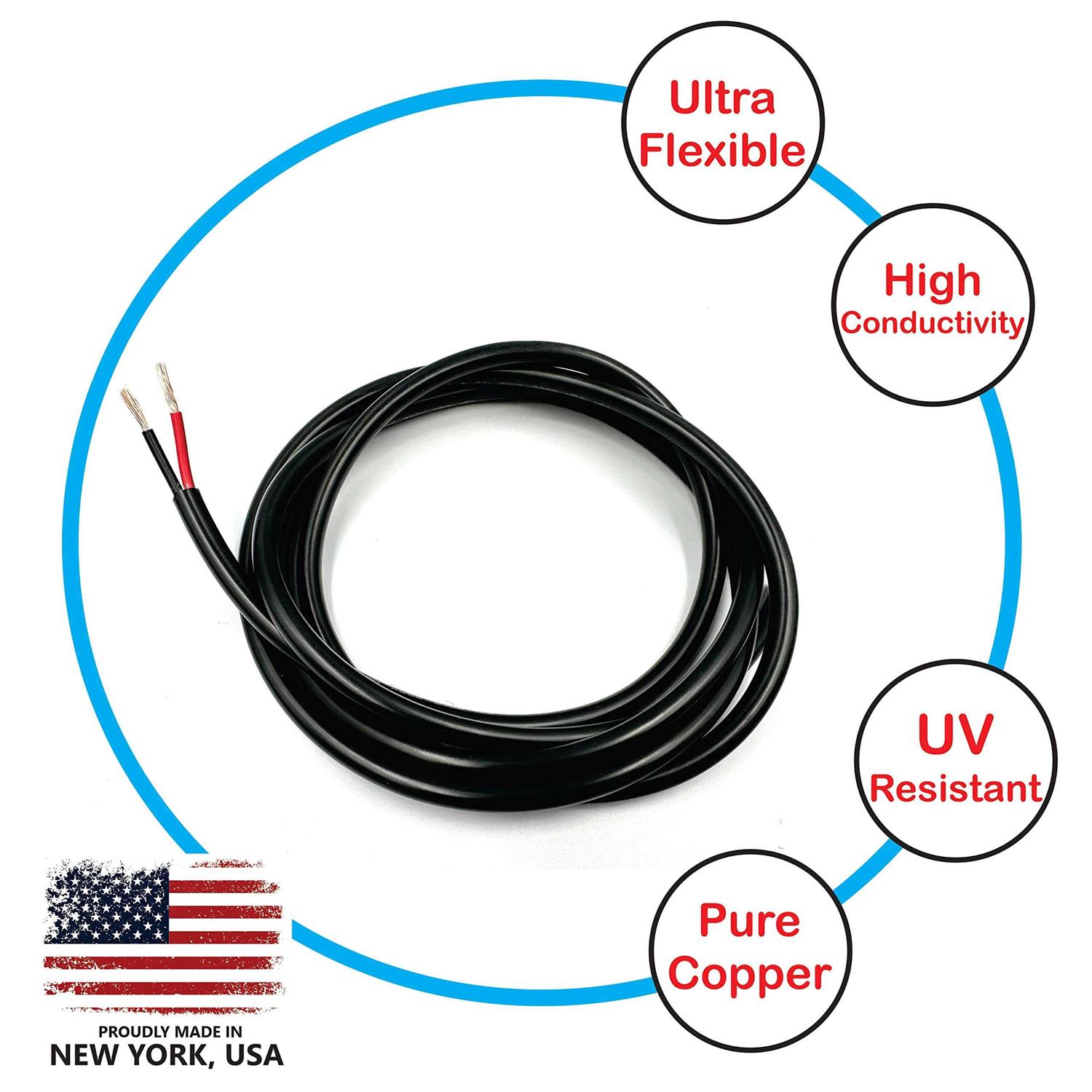 NATIONAL Wire&Cable Gauge 2 Conductors Premium Electrical Wire Made in USA - MT - Mrs Treak