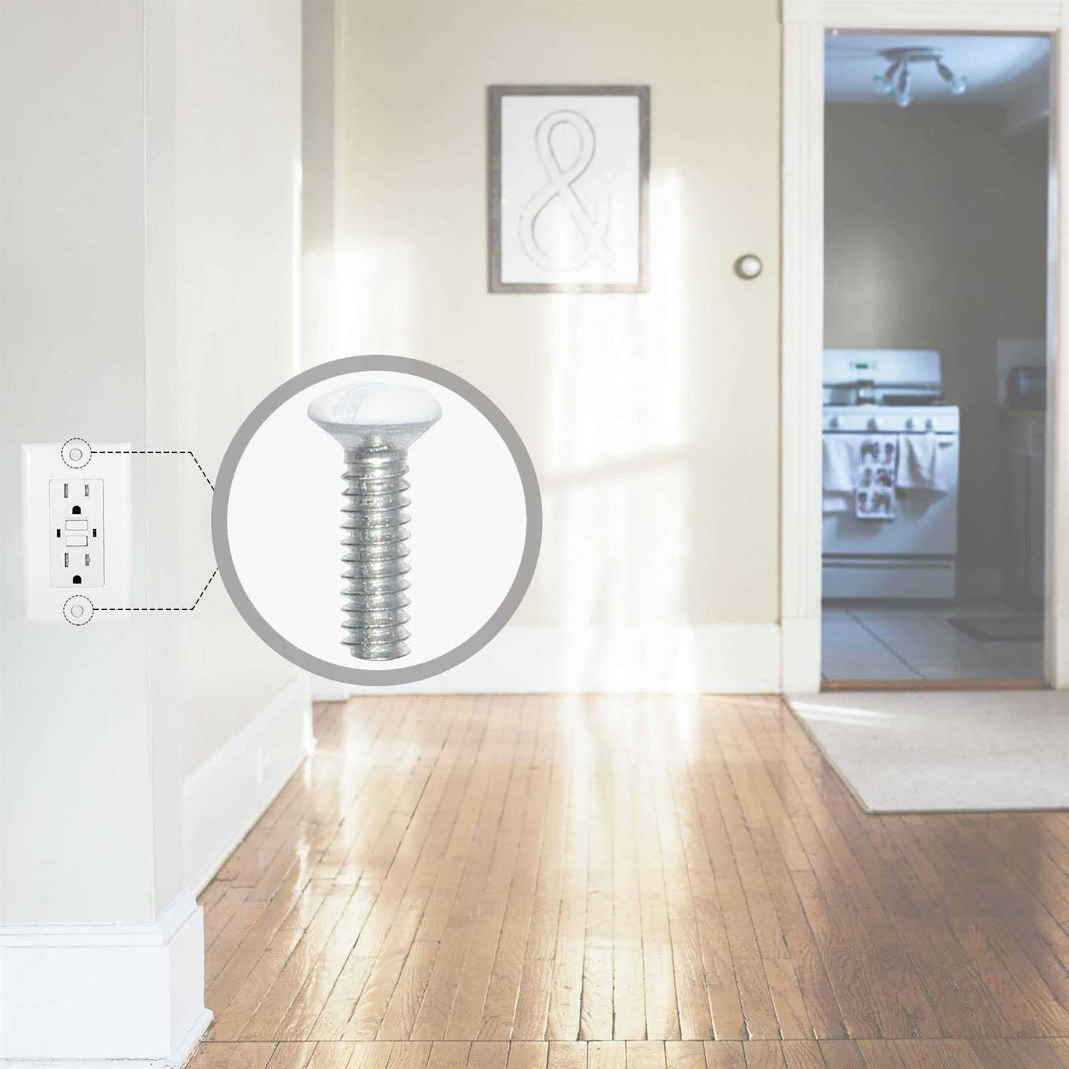 Wall Plate Screws 100 pcs White Outlet Screws Long 6-32 Thread Light Electrical Cover Panel Switch Plate Screws - MT - Mrs Treak