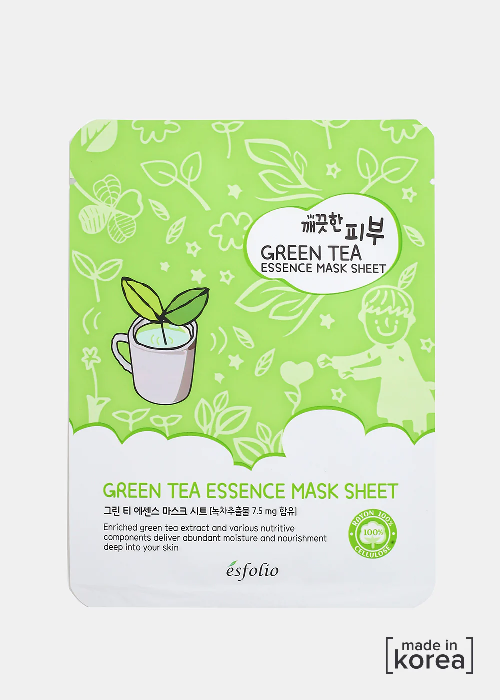 ESFOLIO Pure Skin Essence Mask- Green Tea - Mrs Treak