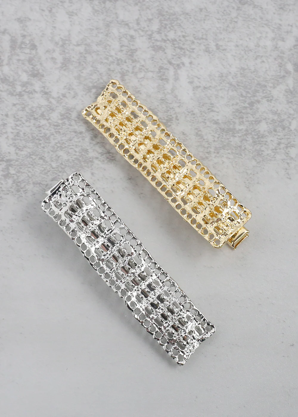 Textured Wavy Rectangular Hair Clip - Mrs Treak