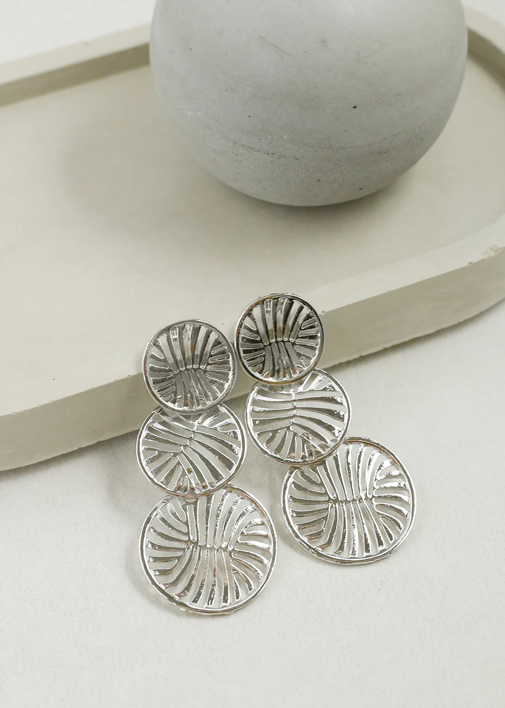 Triple Disc Dangle Earrings - Mrs Treak