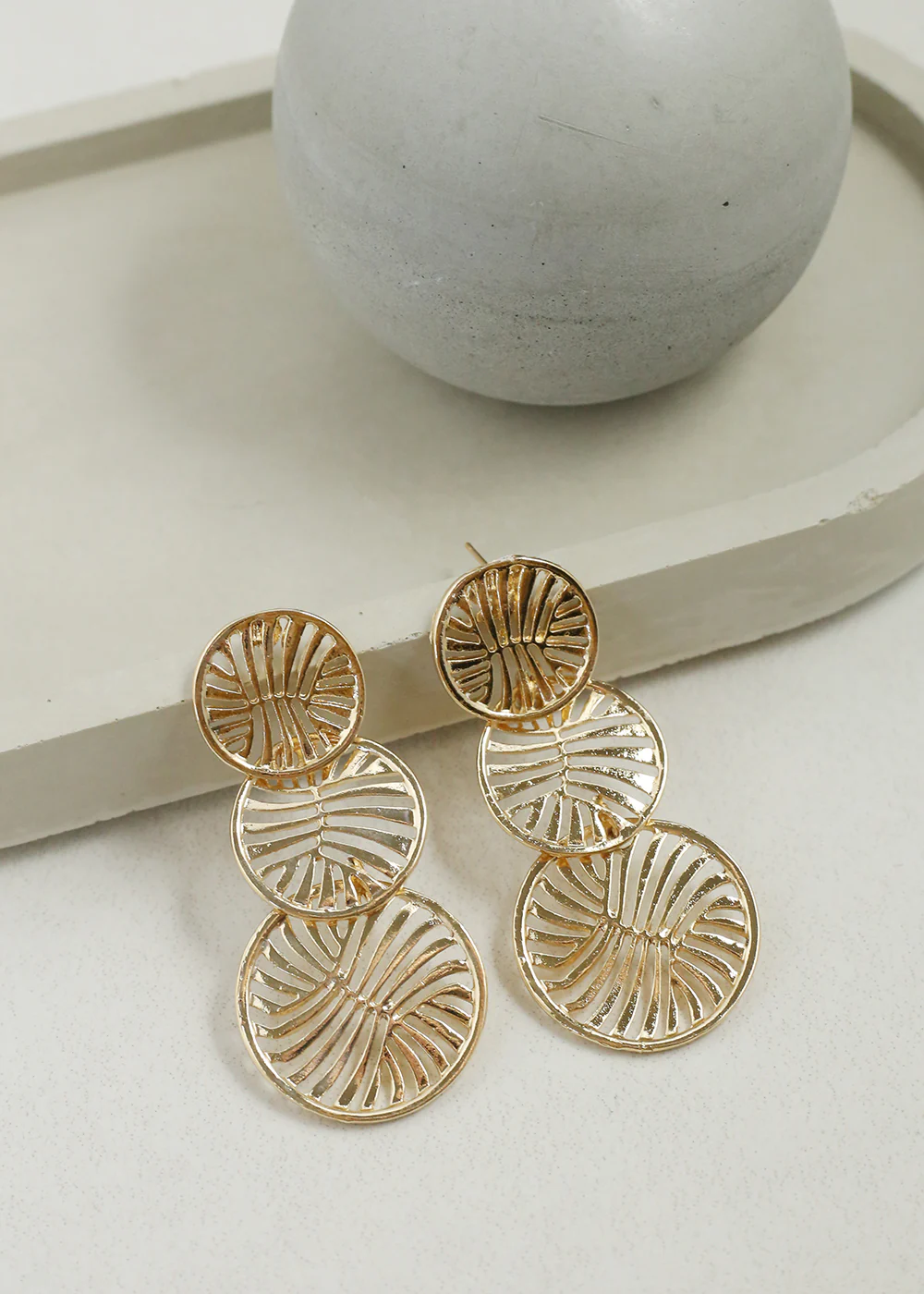 Triple Disc Dangle Earrings - Mrs Treak