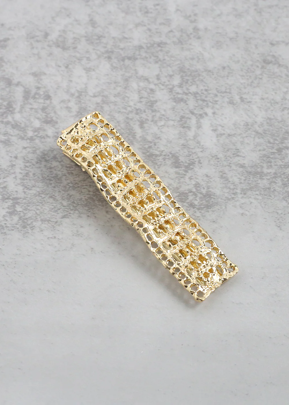 Textured Wavy Rectangular Hair Clip - Mrs Treak