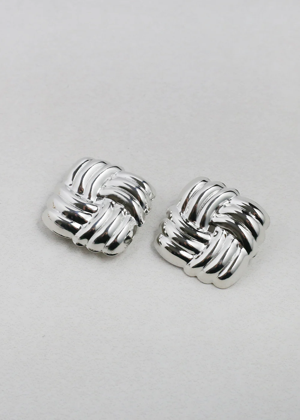 Vintage-Inspired Woven Square Button Earrings - Mrs Treak