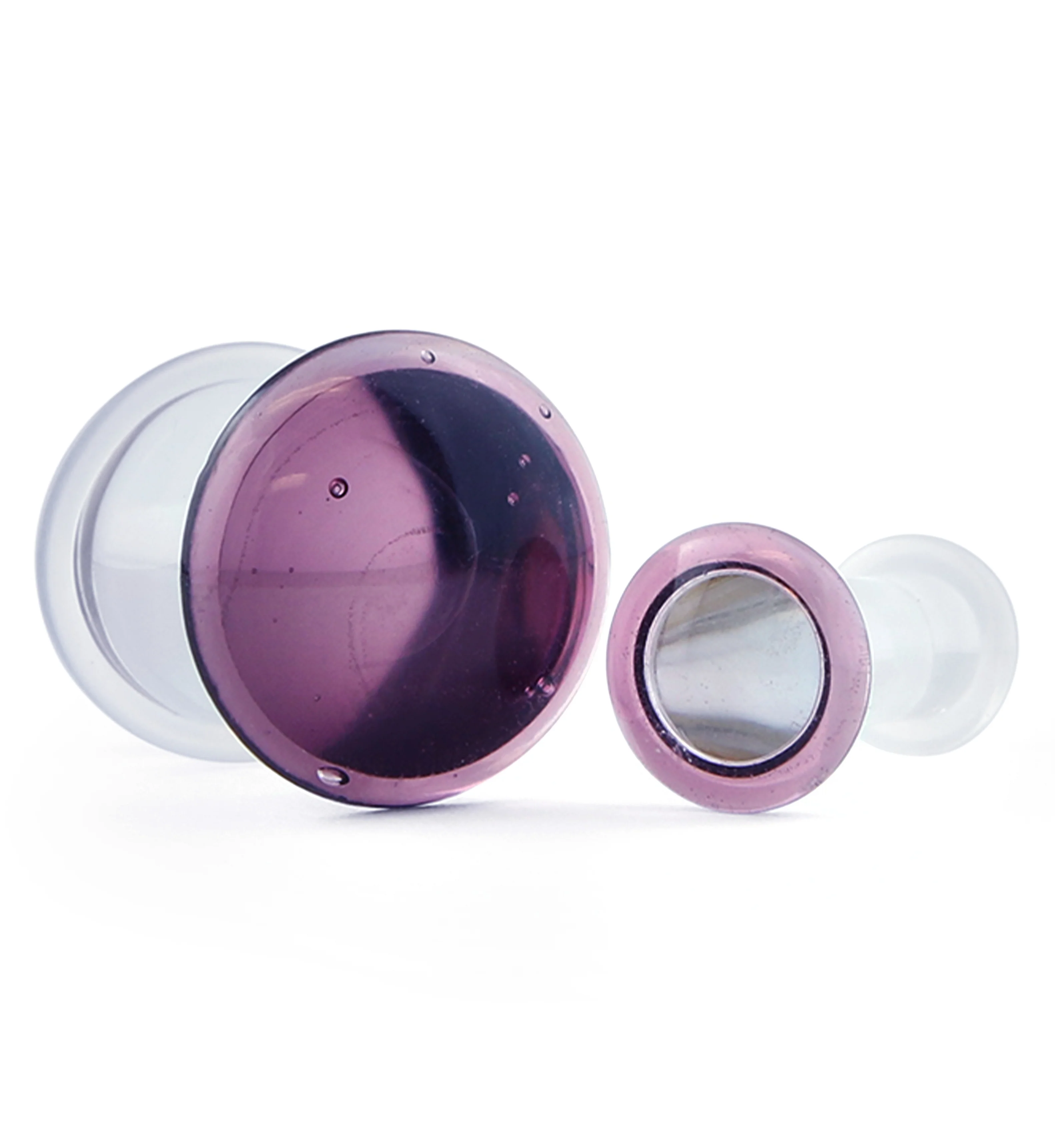 Purple Color Front Single Flare Glass Plugs - Mrs Treak