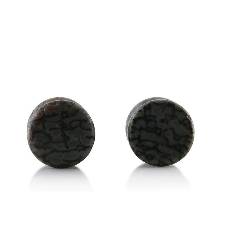 Fossilized Dinosaur Bone Plugs 00G (10mm) Version 9 - Mrs Treak