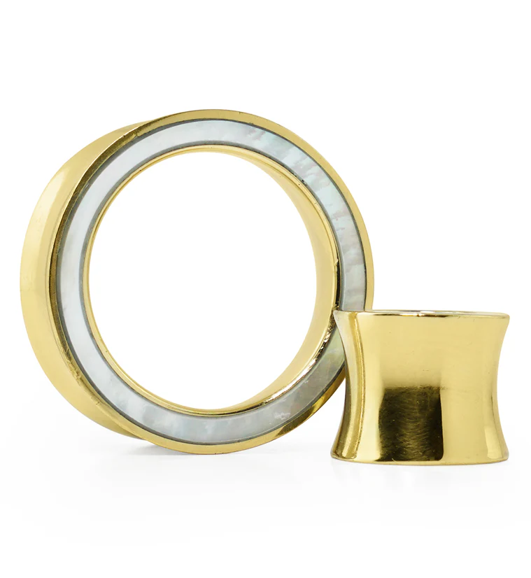 Golden Brass Mother of Pearl Tunnels - Mrs Treak