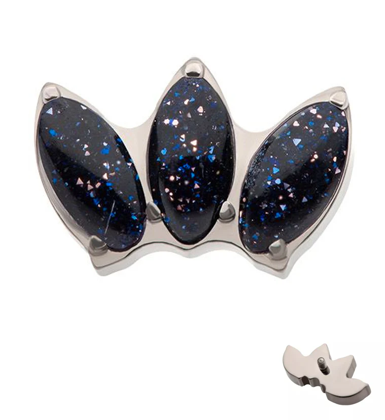 Empress Triple Faux Blue Sandstone Stone Internally Threaded Titanium Top - Mrs Treak