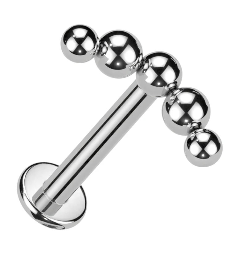 Curve Beaded Titanium Internally Threaded Labret - Mrs Treak