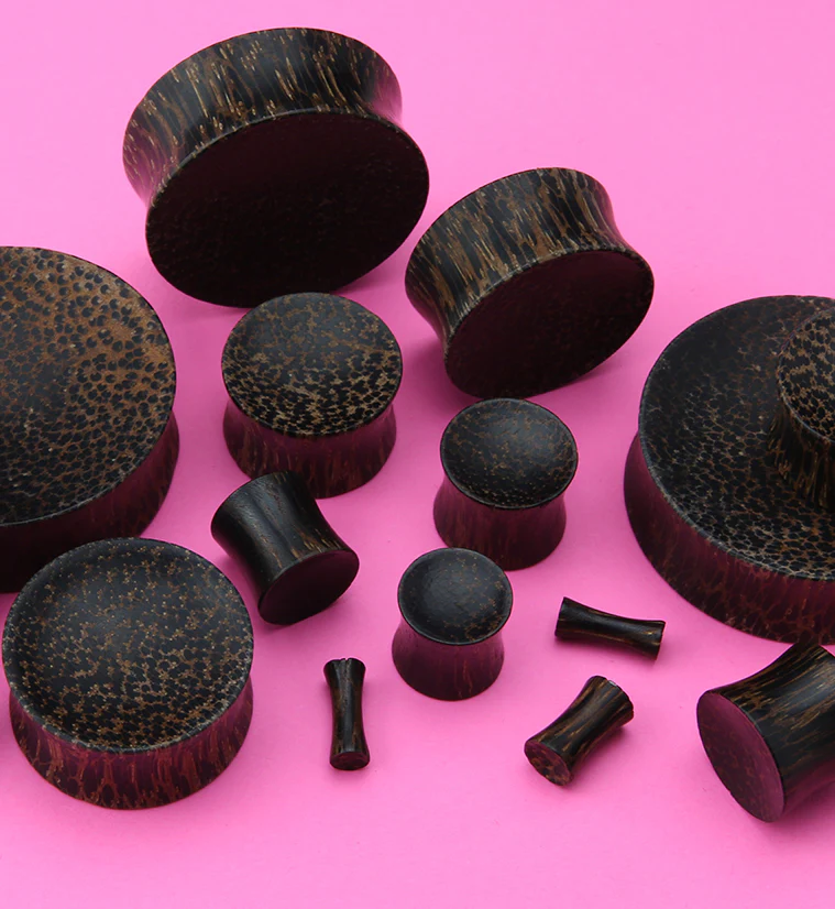 Concave Palm Wood Plugs - Mrs Treak