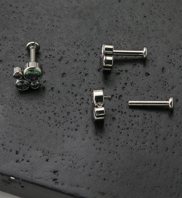 Tetrad Black Aurora CZ Titanium Labret - Mrs Treak