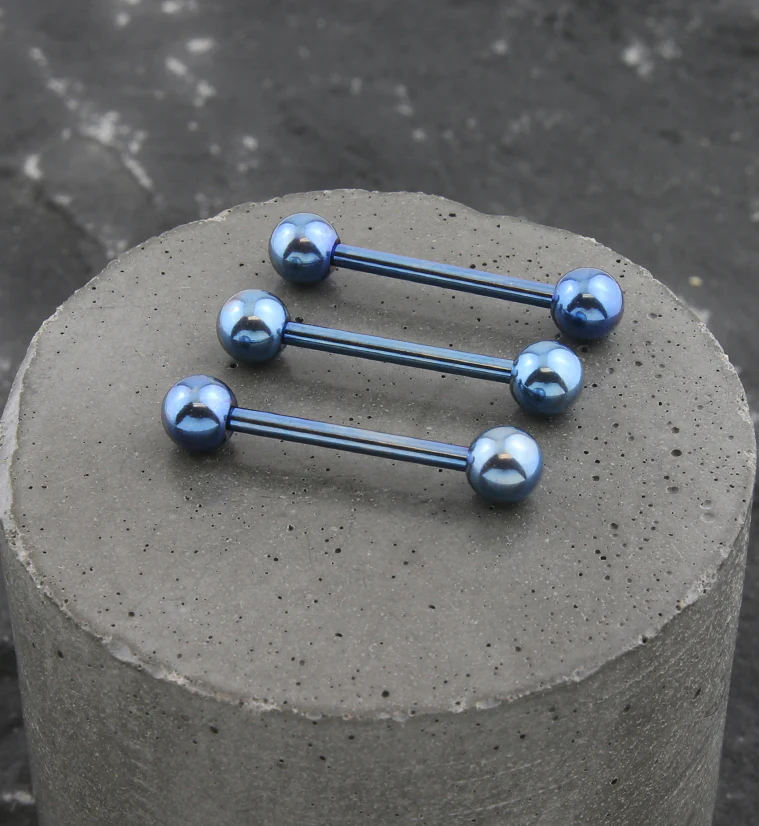 Blue PVD Stainless Steel Barbell - Mrs Treak