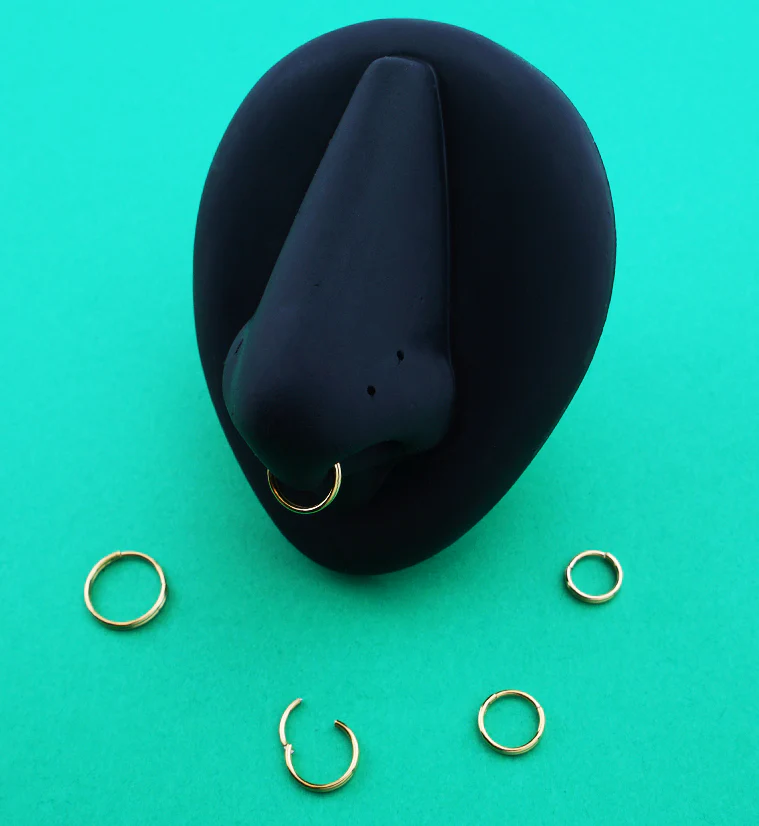 Gold PVD Double Row Stainless Steel Hinged Segment Ring - Mrs Treak