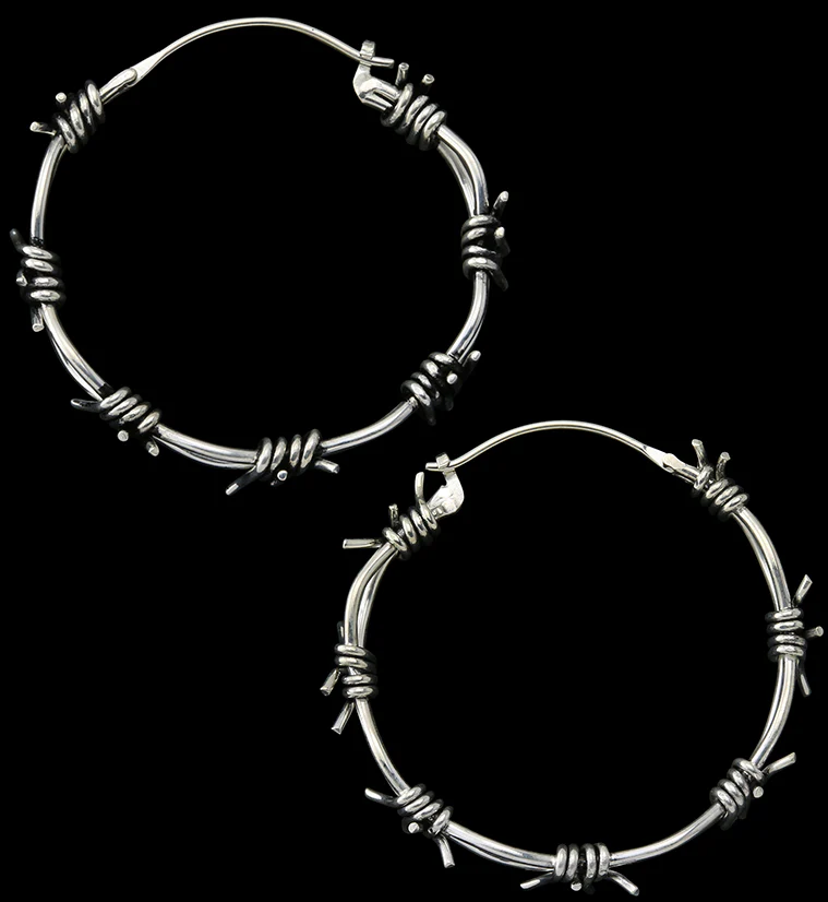 Barbed Wire White Brass Ear Weights - Mrs Treak