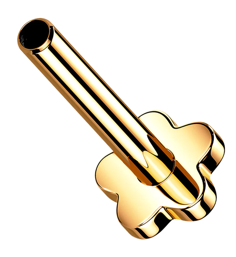 Rose Gold PVD Titanium Threadless Flower Back Labret (Back Only) - Mrs Treak