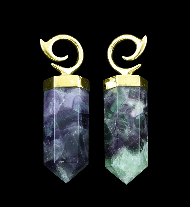 Scepter Rainbow Fluorite Stone Ear Weights - Mrs Treak