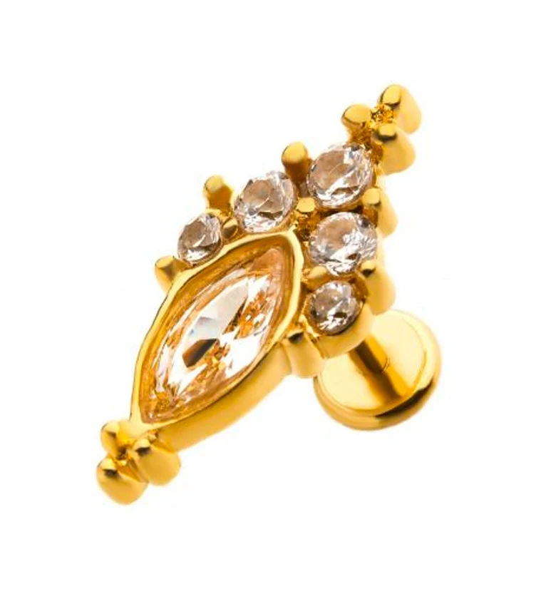 18G Gold PVD Gleam CZ Labret - Mrs Treak