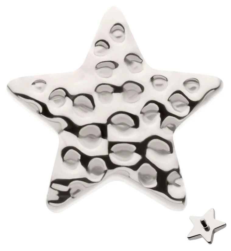 Hammered Star Titanium Internally Threaded Top - Mrs Treak