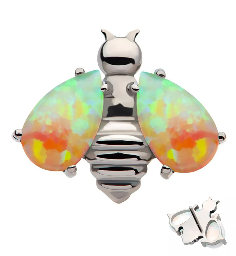 Bumblebee Sunset Opalite Wings Threadless Titanium Top - Mrs Treak