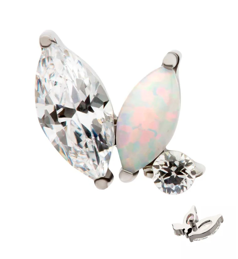 Coterie White Opalite Internally Threaded Titanium Top - Mrs Treak