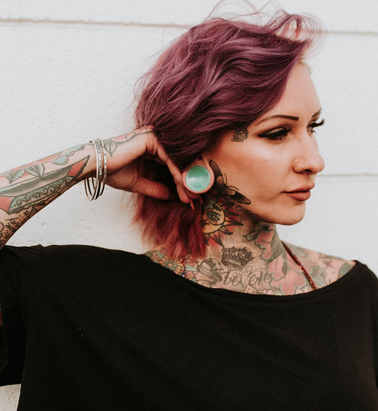 Mint Opalite Glass Plugs - Mrs Treak