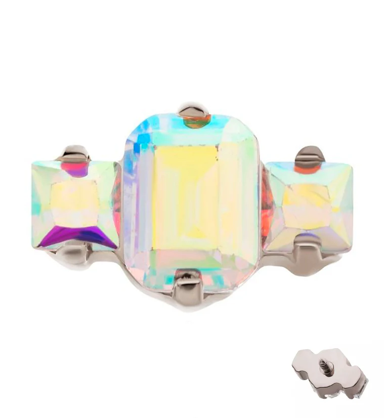 Baronial Rainbow Aurora CZ Titanium Internally Threaded Top - Mrs Treak
