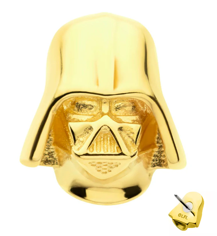 14kt Gold Darth Vader Threadless Top - Mrs Treak