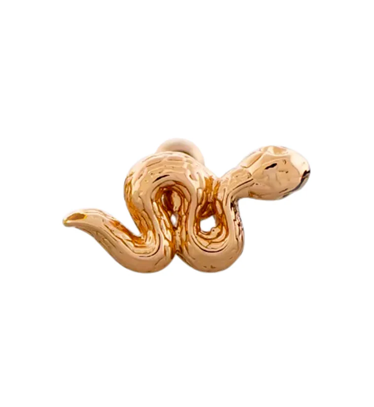 Rose Gold PVD Snake Stainless Steel Cartilage Barbell - Mrs Treak