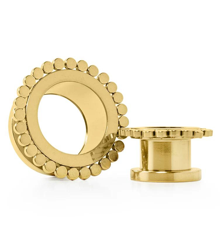 Gold PVD Circlet Stainless Steel Tunnel Plugs - Mrs Treak