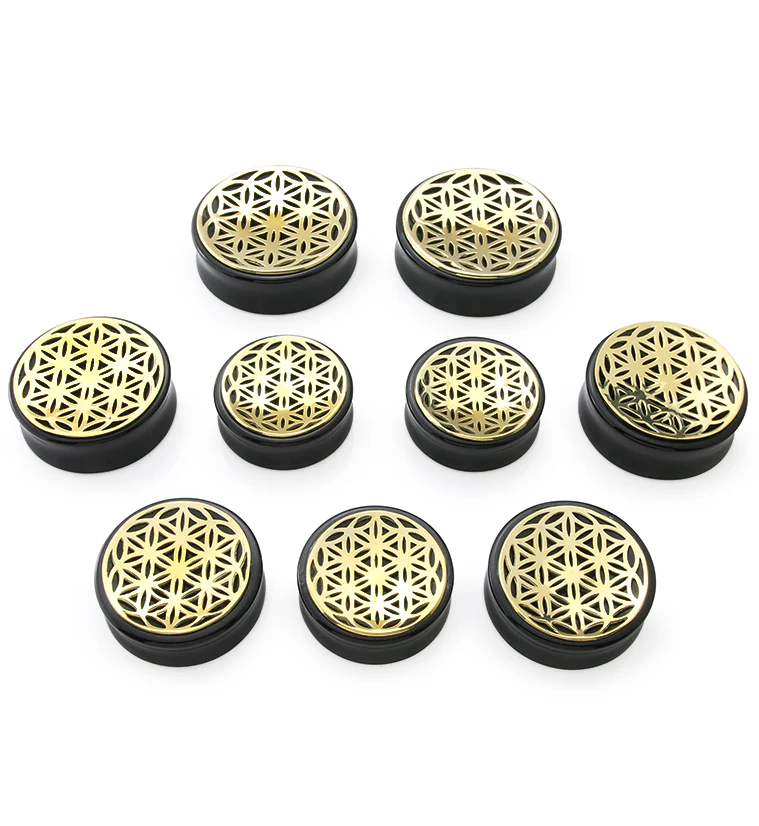 Flower of Life Obsidian Plugs - Mrs Treak