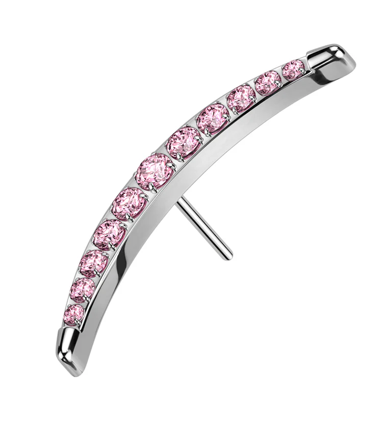 Camber Pink CZ Titanium Threadless Top - Mrs Treak