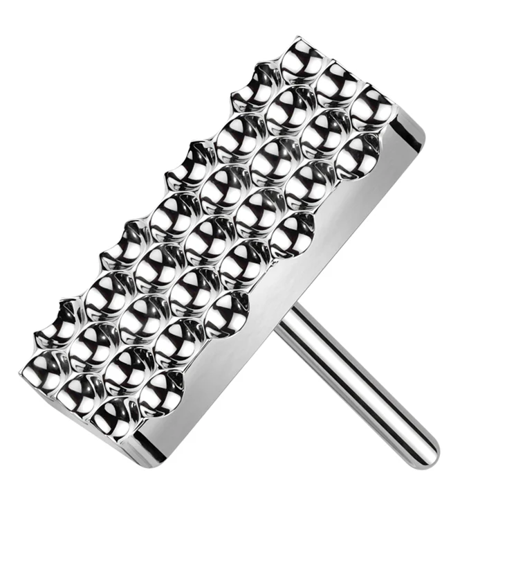 Beaded Rectangle Titanium Threadless Top - Mrs Treak