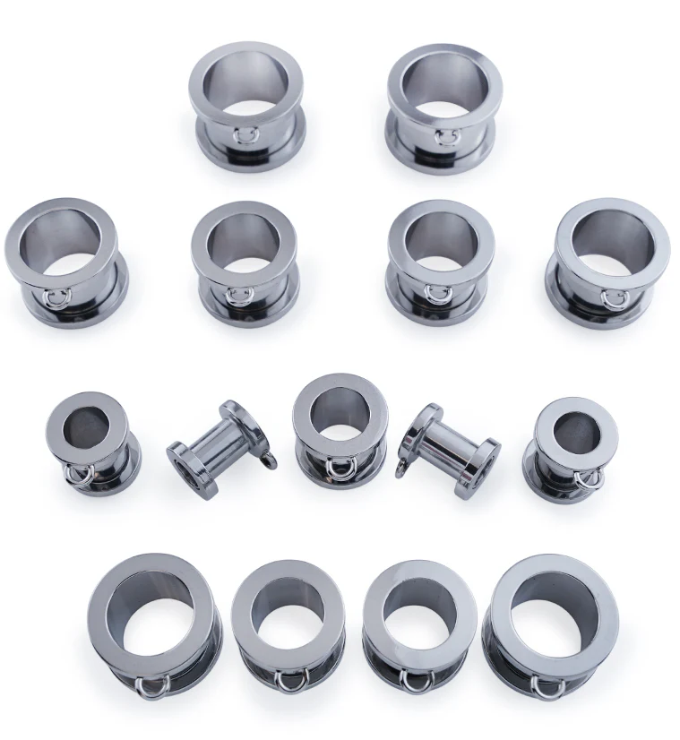 Jump Ring Stainless Steel Screw Back Tunnel Plugs - Mrs Treak