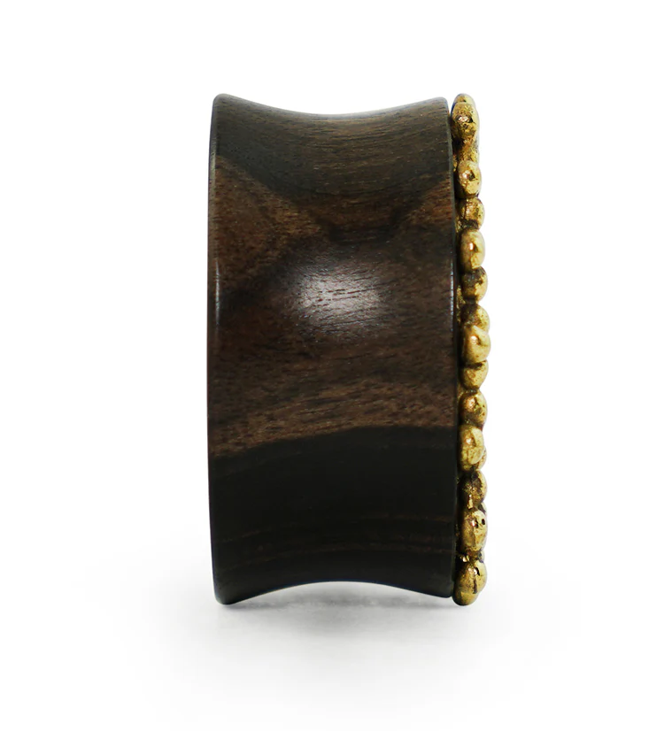 Golden Bali Distilled Brass Areng Wood Plugs - Mrs Treak