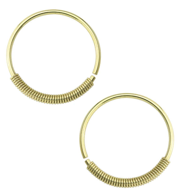 Coil Hoop Brass Ear Weights - Mrs Treak