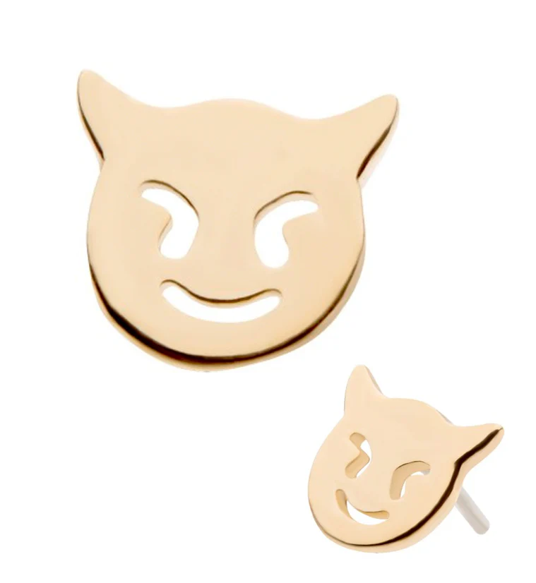 14kt Gold Devil Threadless Top - Mrs Treak