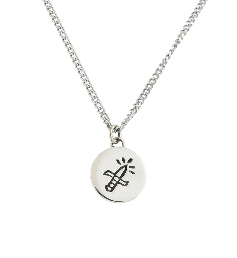 Dagger White Brass Charm Necklace - Mrs Treak