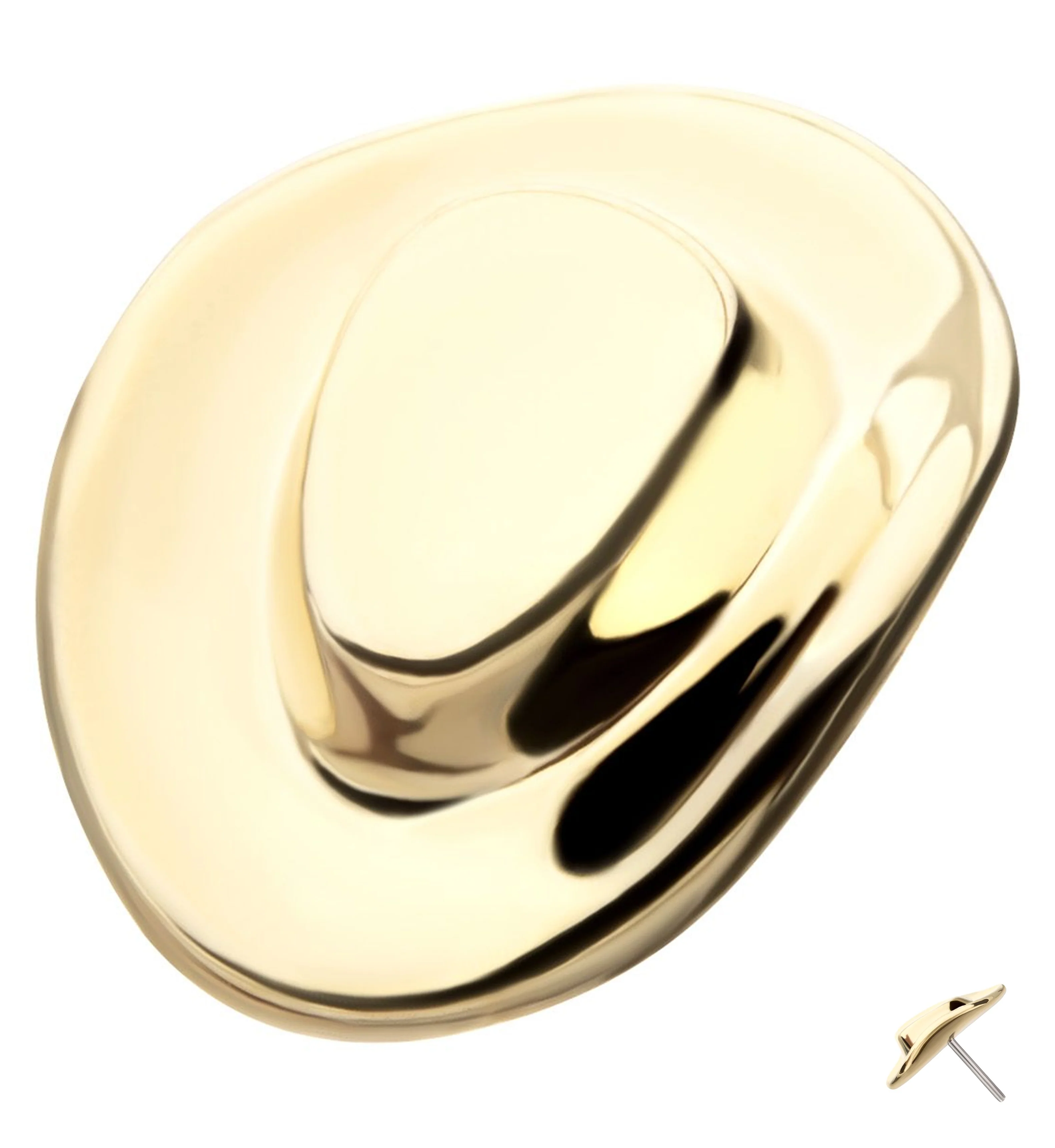 14kt Gold Cowboy Hat Threadless Top - Mrs Treak