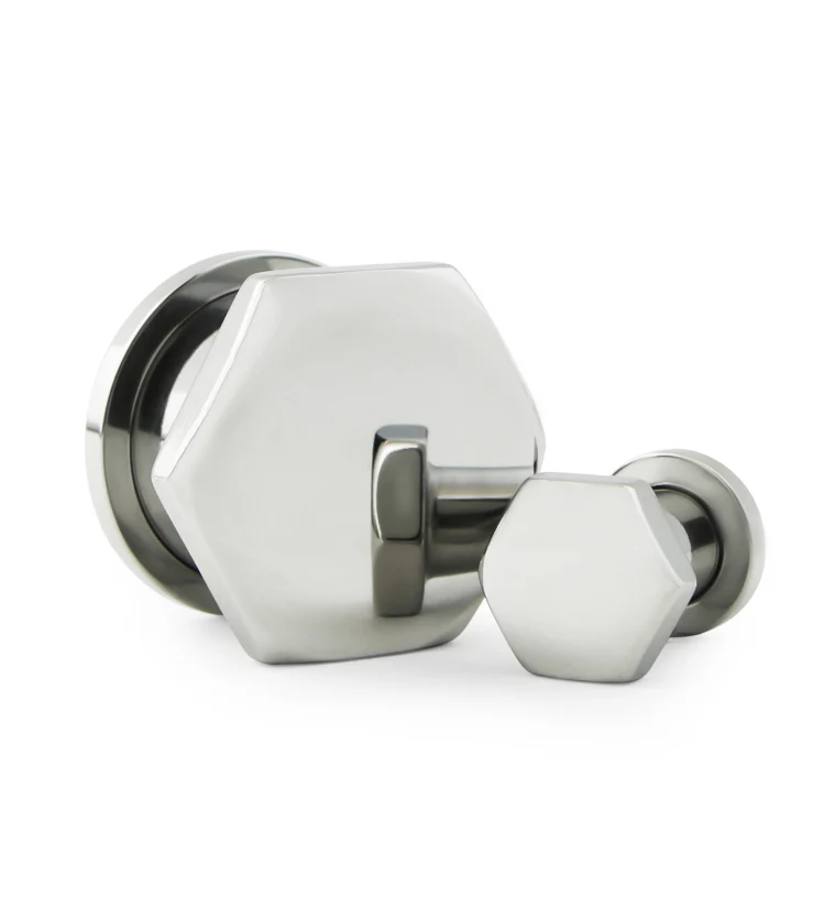Hexagon Single Flare Stainless Steel Tunnels - Mrs Treak