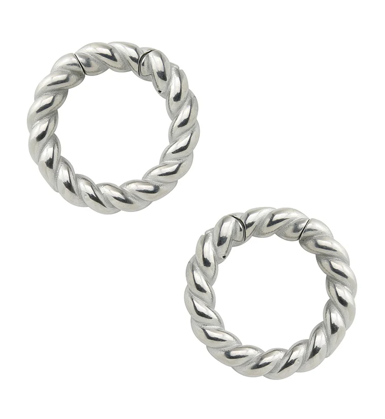 Twist Stainless Steel Hinged Ear Weights - Mrs Treak